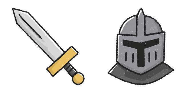 Cartoon Sword & Knight Helmet Cursor