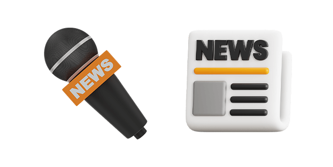 News Microphone & Newspaper 3D Cursor
