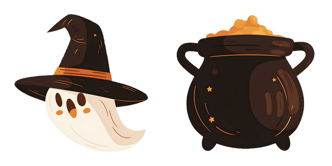 Halloween Ghost & Cauldron Cursor