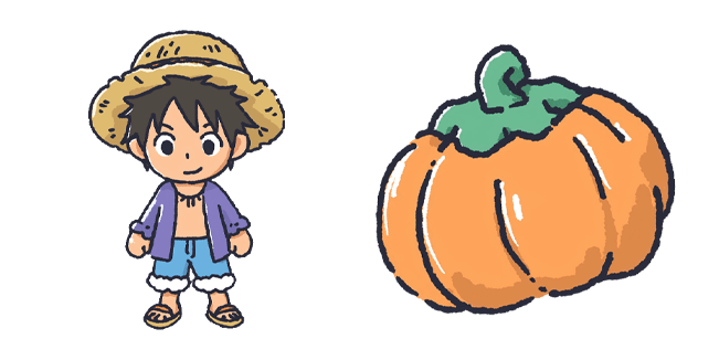 Cute Monkey D Luffy Pumpkin Fall Cursor