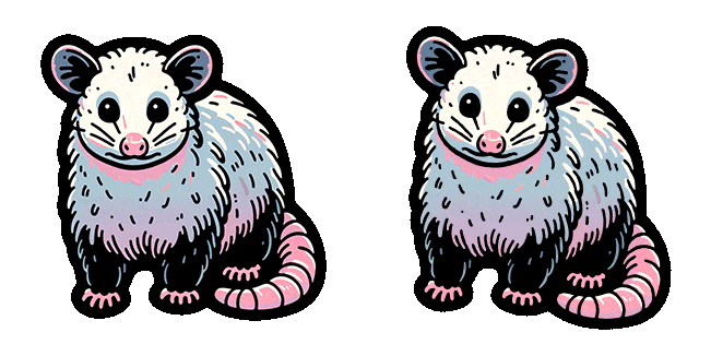 Cute Colorful Possum Animated Cursor