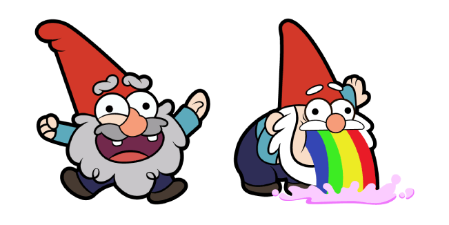 Gravity Falls Shmebulock & Gnome Throwing Up Rainbow Cursor