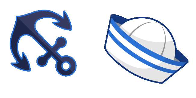 Sailorcore Nautical Anchor & Marine Hat Animated Cursor