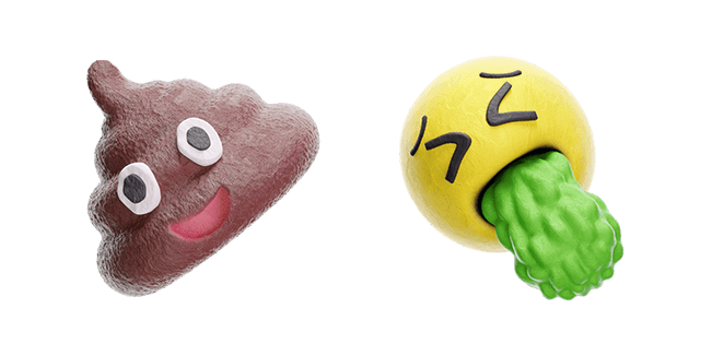 Poo & Puke Emoji 3D Cursor