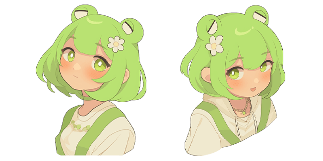 Kawaii Green-Haired Girl Cursor