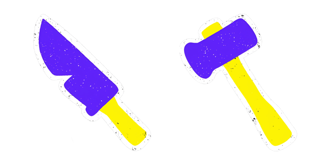 Neon Knife & Hammer Cursor