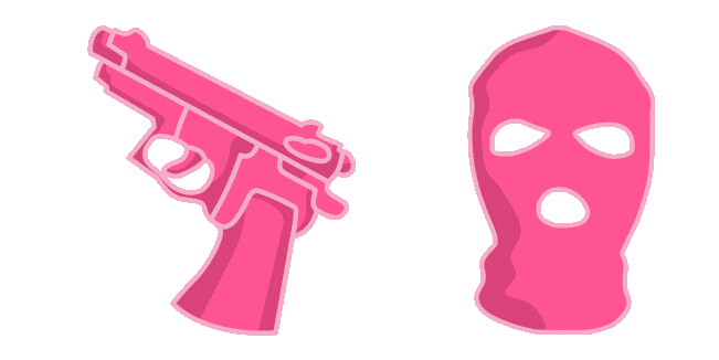 Baddie Aesthetic Gun & Mask Animated Cursor
