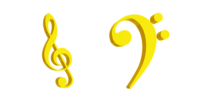 Treble & Bass Clef 3D Cursor