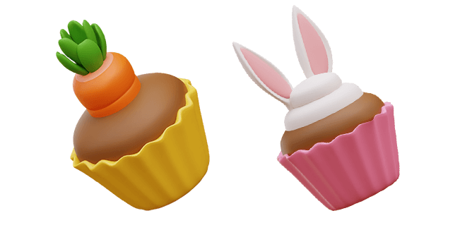 Carrot Cupcake & Bunny Cupcake 3D Cursor