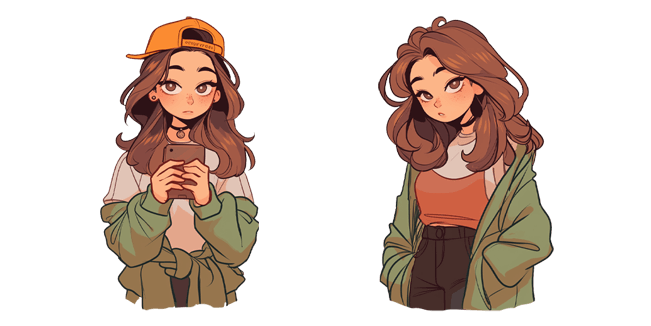 Cartoon Style Girl Character Cursor
