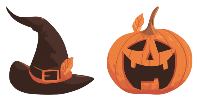 Witch Hat & Smiling Pumpkin Cursor