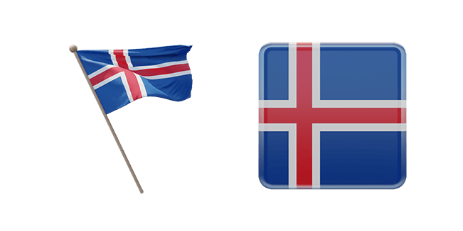 Iceland Flag 3D Cursor