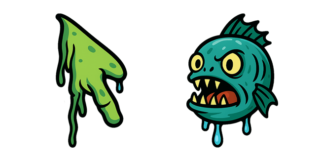 Slimy Mutant River Monster Horror Cursor