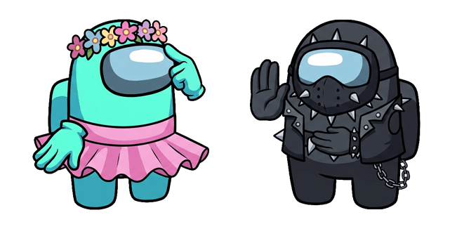 Among Us Cyan & Punk Black Crewmate Cursor