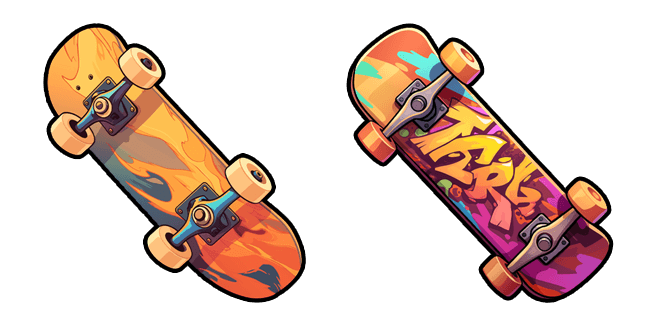 Colorful Skateboard Art Skate Deck Cursor