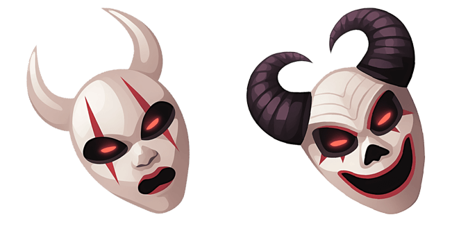 White Horned Halloween Mask Cursor