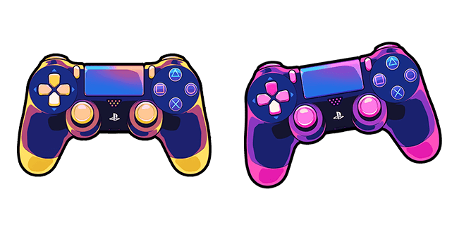 Yellow & Pink PS4 Dualshock Cursor