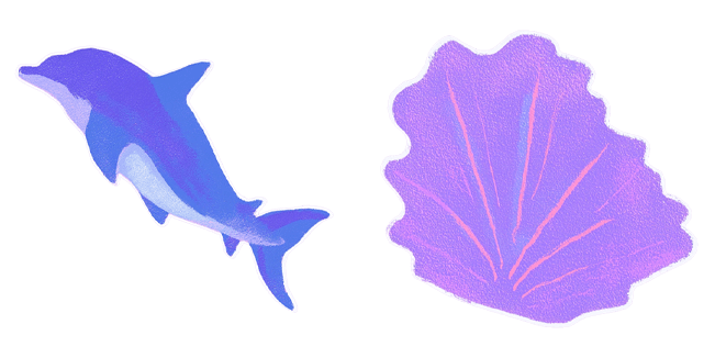 Purple Dolphin & Seashell Cursor