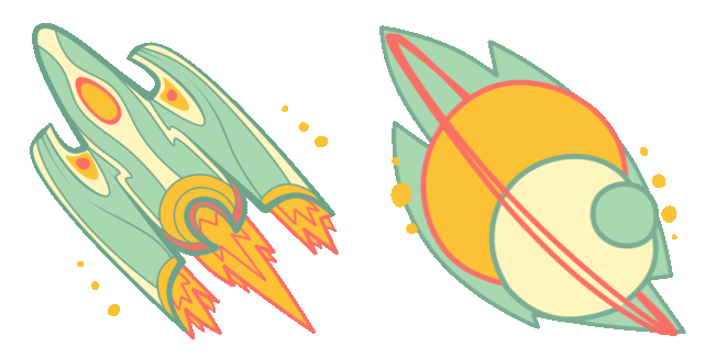 Green Spaceship Animated Cursor