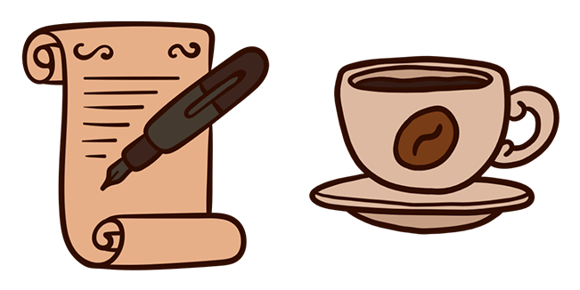 Writer Aesthetic Notebook & Cup of Coffee Cursor