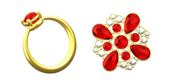 Diamond Ring & Cloth Brooch 3D Cursor