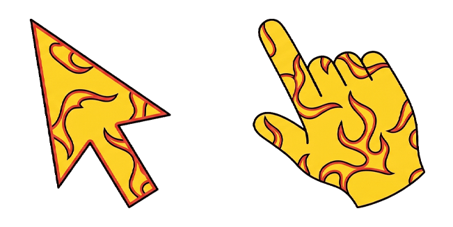 Golf Wang Flame Pattern Arrow & Hand Cursor