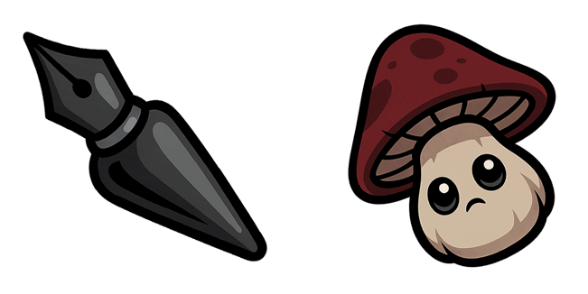 Dark Cottagecore Ink Pen & Mushroom Cursor