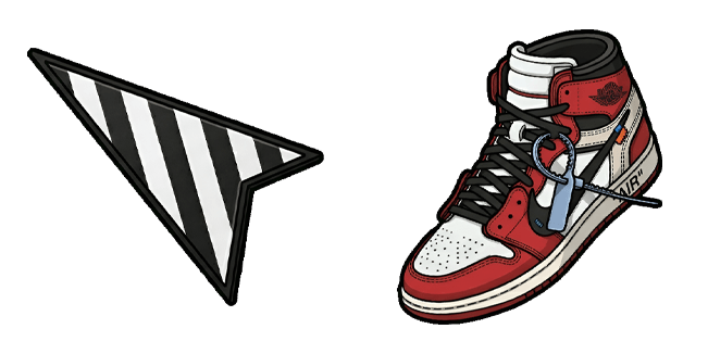 Off-White Air Jordan 1 Chicago & Striped Arrow Cursor