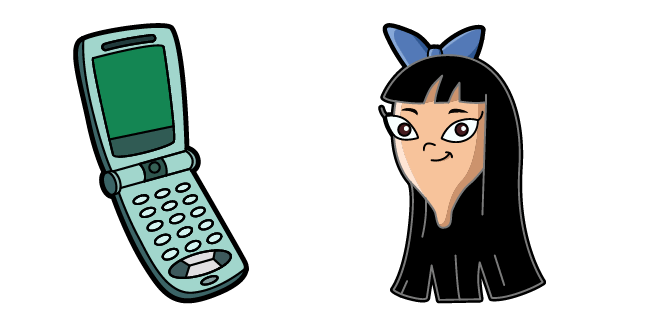 Phineas and Ferb Stacy Hirano & Phone Cursor