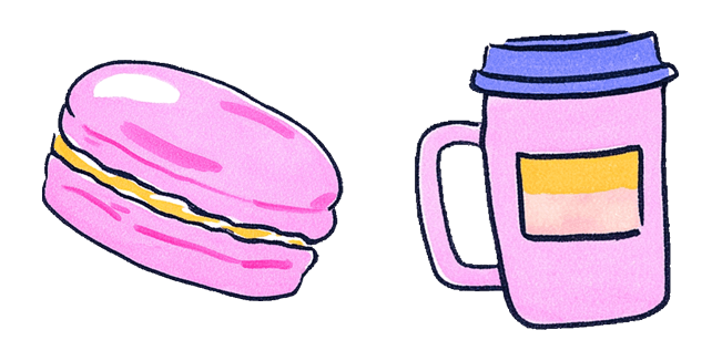 Pink Macaron & Coffee Cup Cursor