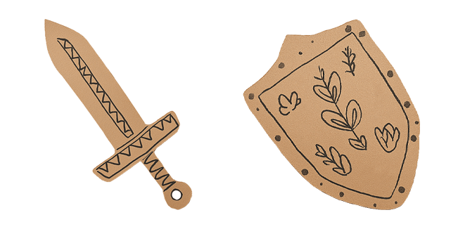 Cardboard Knight Sword & Shield Cursor