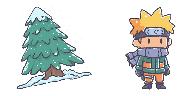 Winter Naruto & Snow Pine Tree Animated Cursor