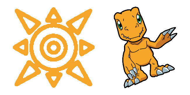 Digimon Agumon & Crest of Courage Animated Cursor