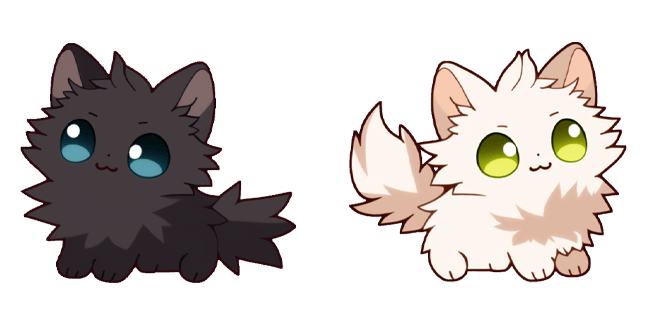 Kawaii Black & White Kittens Cursor