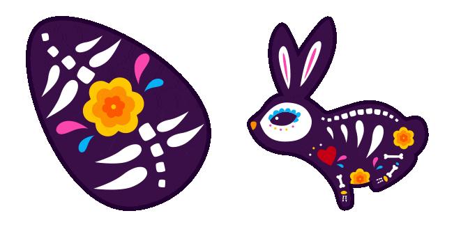 Easter Skeleton Bunny & Egg Animated Cursor