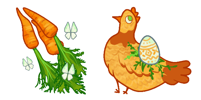 Cottagecore Carrots & Chicken Animated Cursor