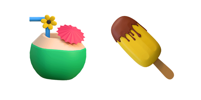 Coconut Drink & Popsicle 3D Cursor
