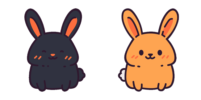 Cute Dark & Orange Bunny Cursor