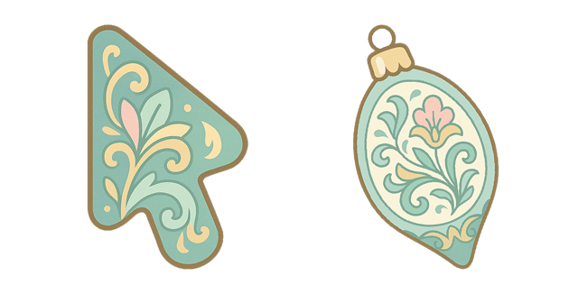 Vintage Floral Ornament Christmas Ball Cursor
