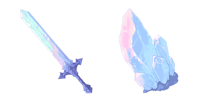 Holographic Crystal Sword & Magic Gem Cursor