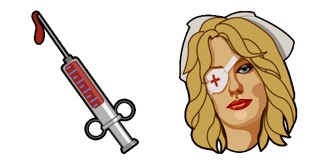 Kill Bill Elle Driver & Syringe with Blood Animated Cursor