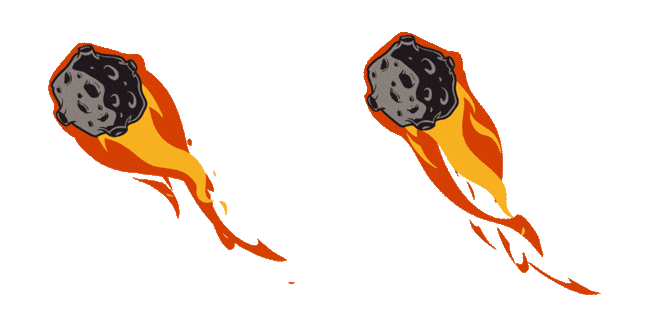 Flying Meteorite on Fire Animated Cursor