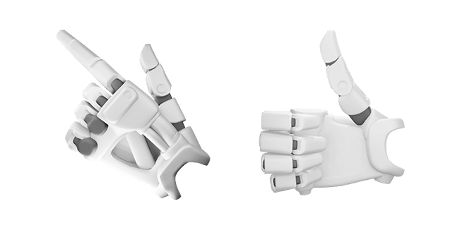 White Robot Hand 3D Cursor
