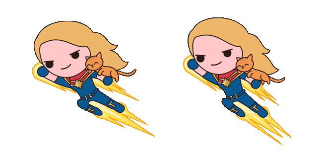 Chibi Ms. Marvel Flying Animated Cursor