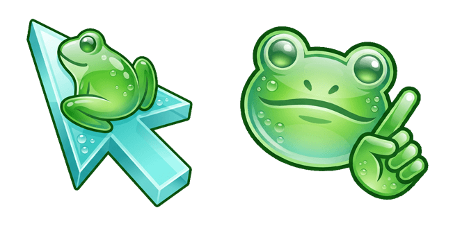 Frutiger Aero Glossy Green Frog Cursor