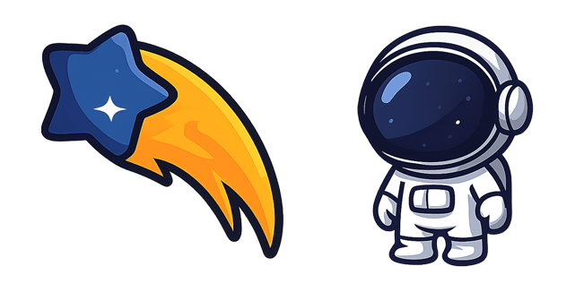 Cute Falling Star & Astronaut Cursor