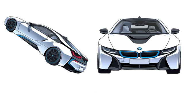 White BMW i8 Cursor