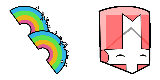 Castle Crashers Pink Knight & Rainbow Chain Animated Cursor