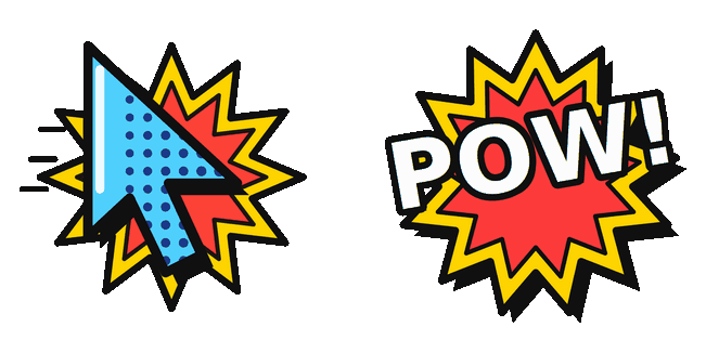 Pop Art Arrow & Pow Burst Animated Cursor