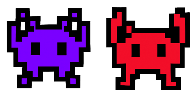 Purple & Red Retro Alien Monsters Cursor